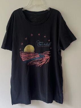 Joni Mitchell Graphic T-Shirt Large Black Distressed Echos Through The Canyon